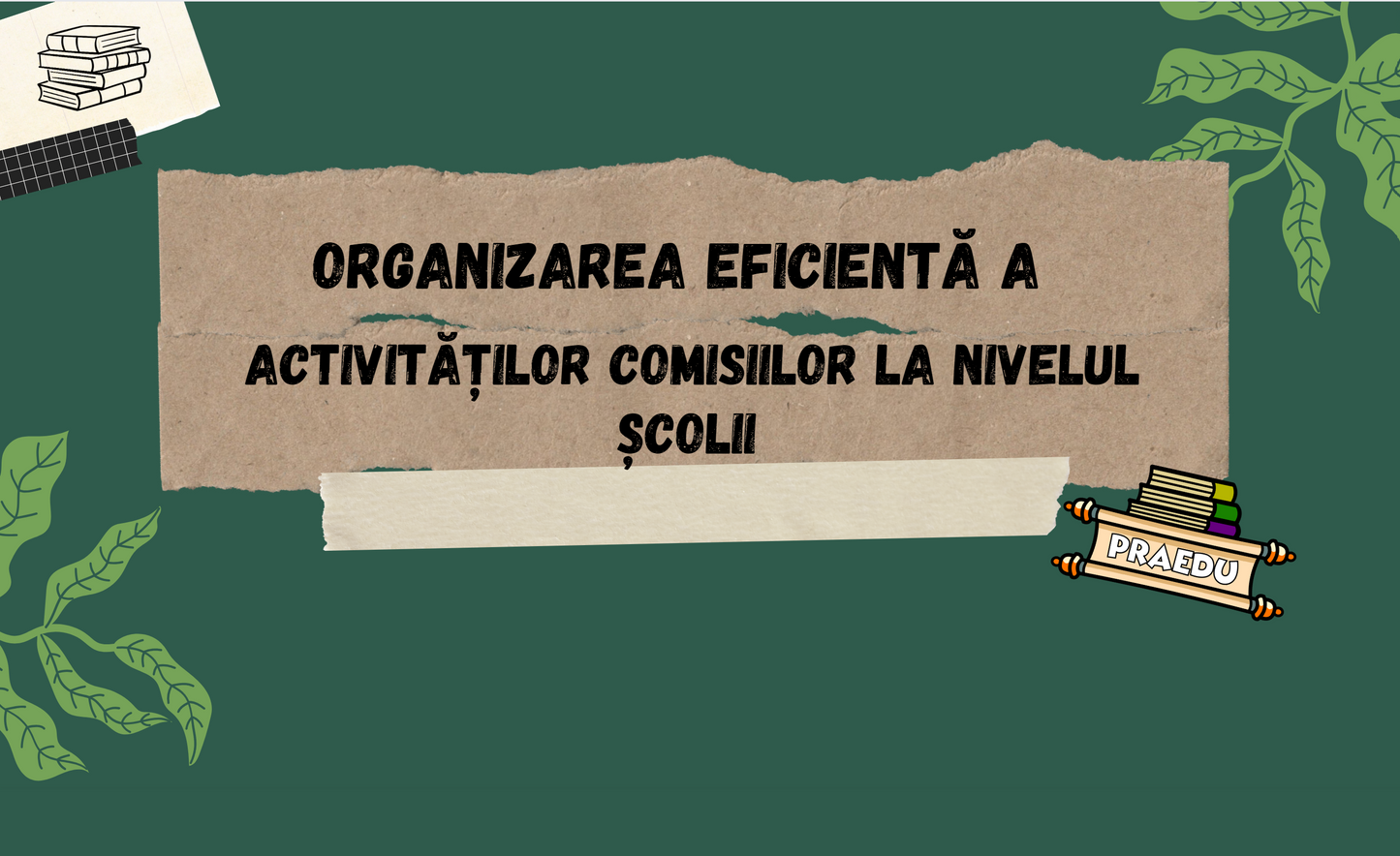 PAF - Organizarea eficientă a activităților comisiilor la nivelul școlii